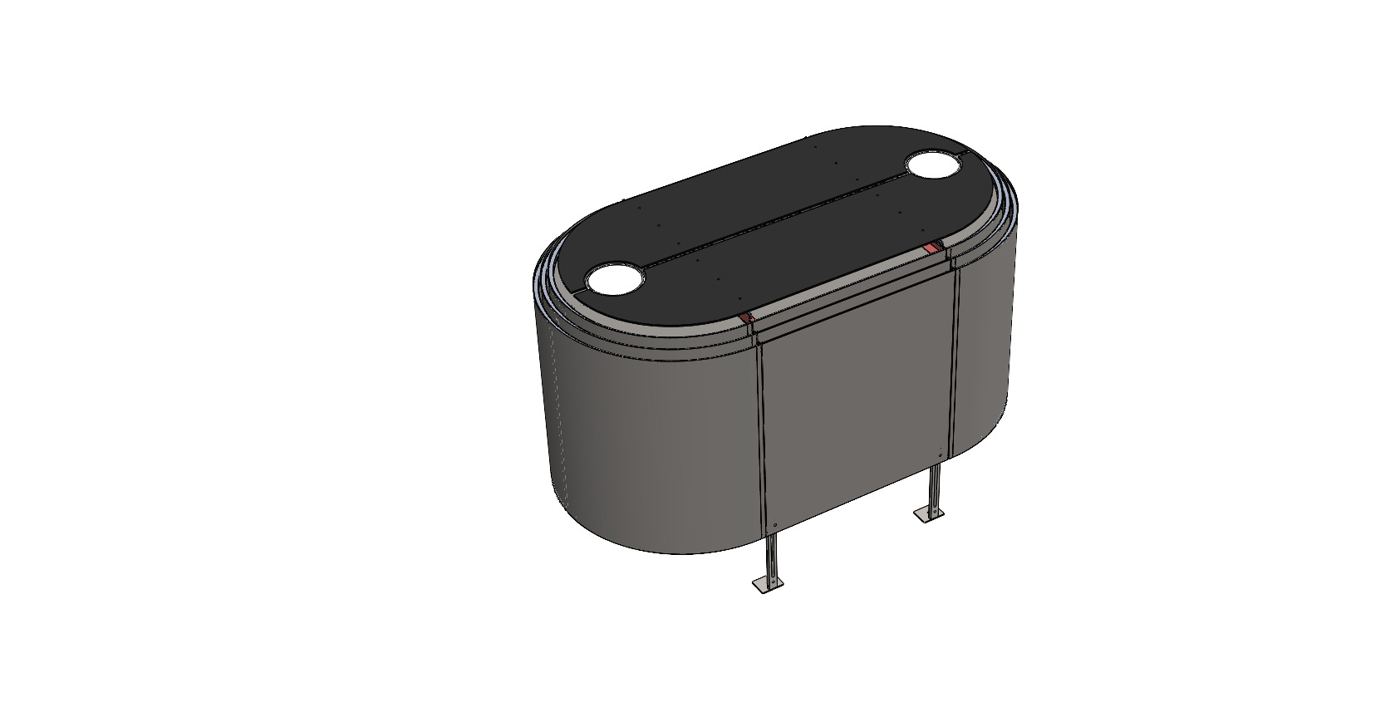 Modelo 3D da hotte oval